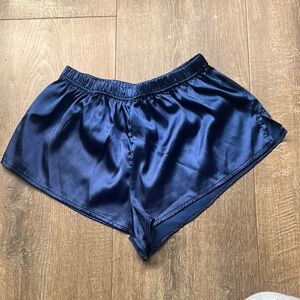 Navy Blue Satin sleep Shorts like new